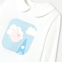 Pyjama Et Nuit-Jacadi Pyjama enfant fille en coton - BLANC/BLEU