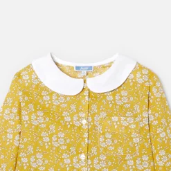 Pyjama Et Nuit-Jacadi Pyjama enfant fille en tissu Liberty - JAUNE/BLANC