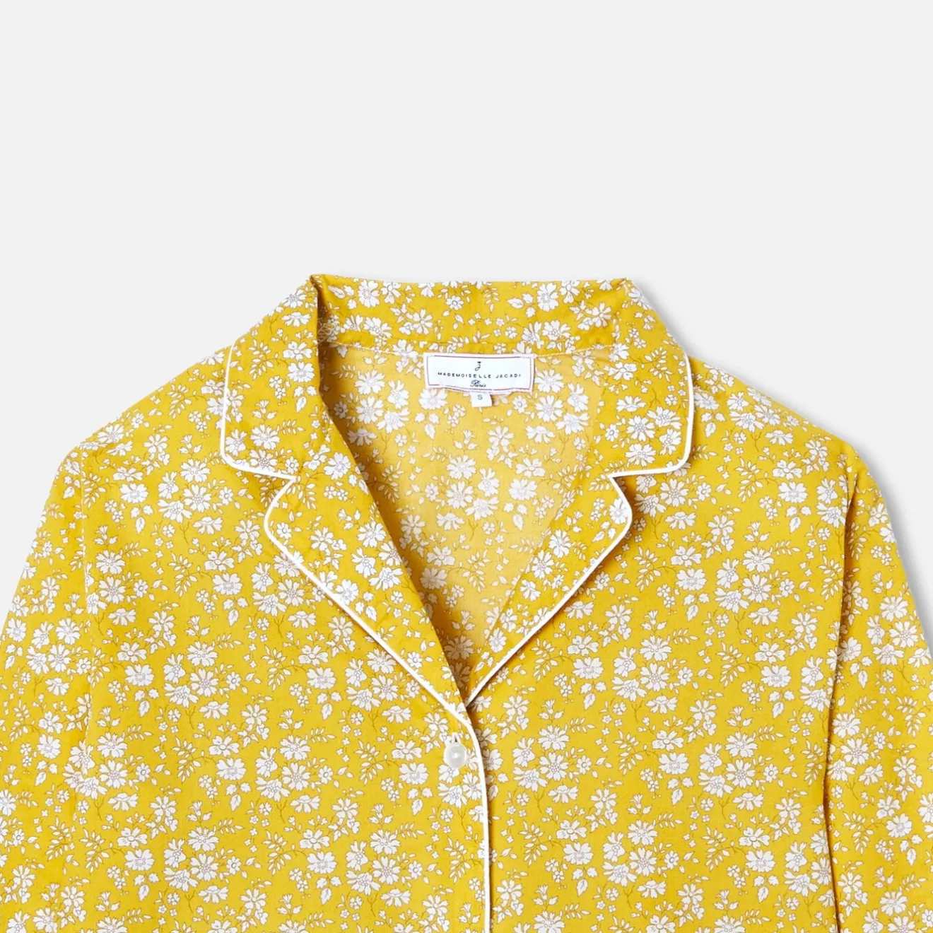 Pyjama Et Nuit-Jacadi Pyjama femme en tissu Liberty - JAUNE/BLANC