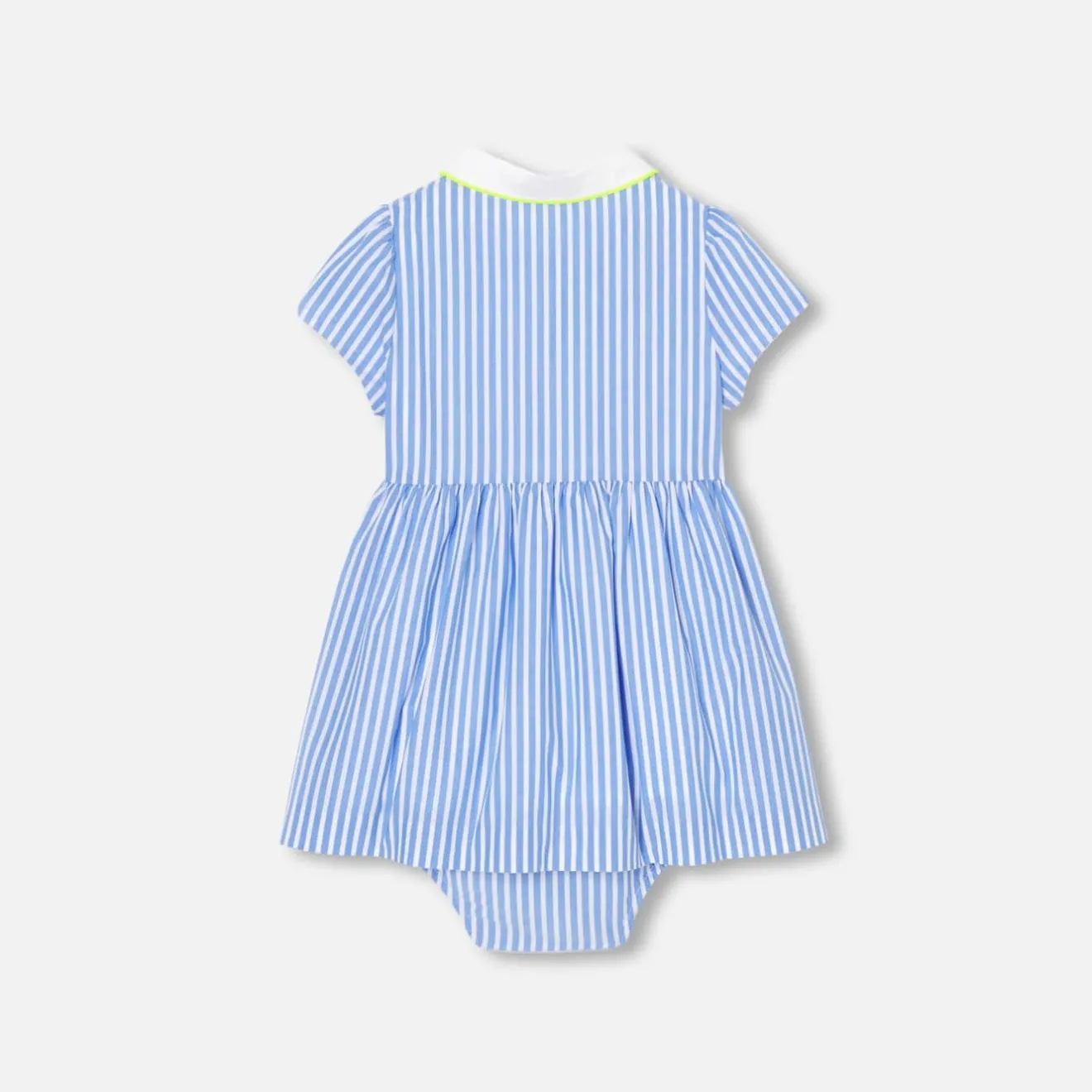Robe-Jacadi Robe bébé fille coupe trapèze BLANC/BLEU