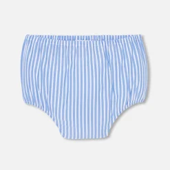 Robe-Jacadi Robe bébé fille coupe trapèze BLANC/BLEU