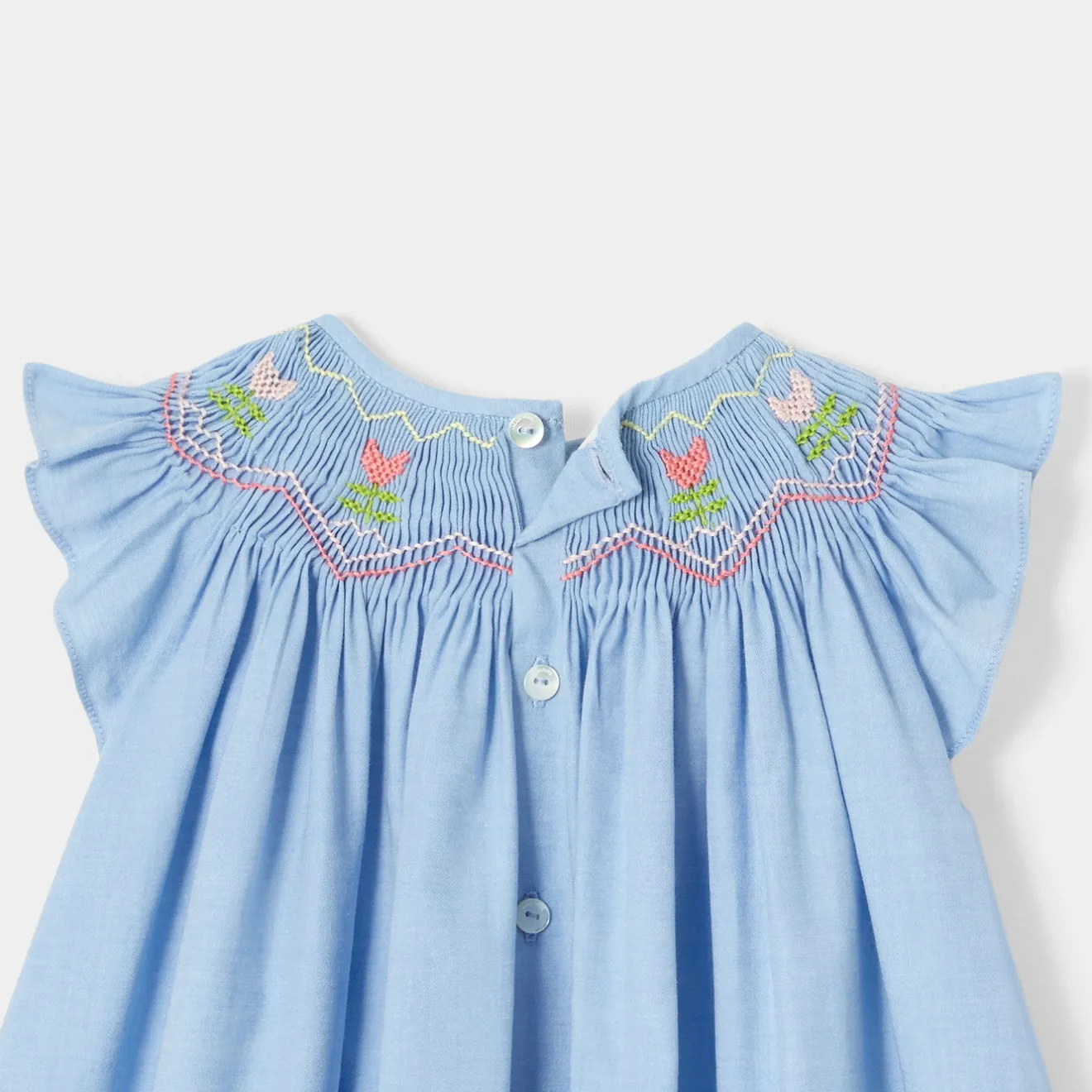 Robe-Jacadi Robe bébé fille en fil à fil - CHAMBRAY