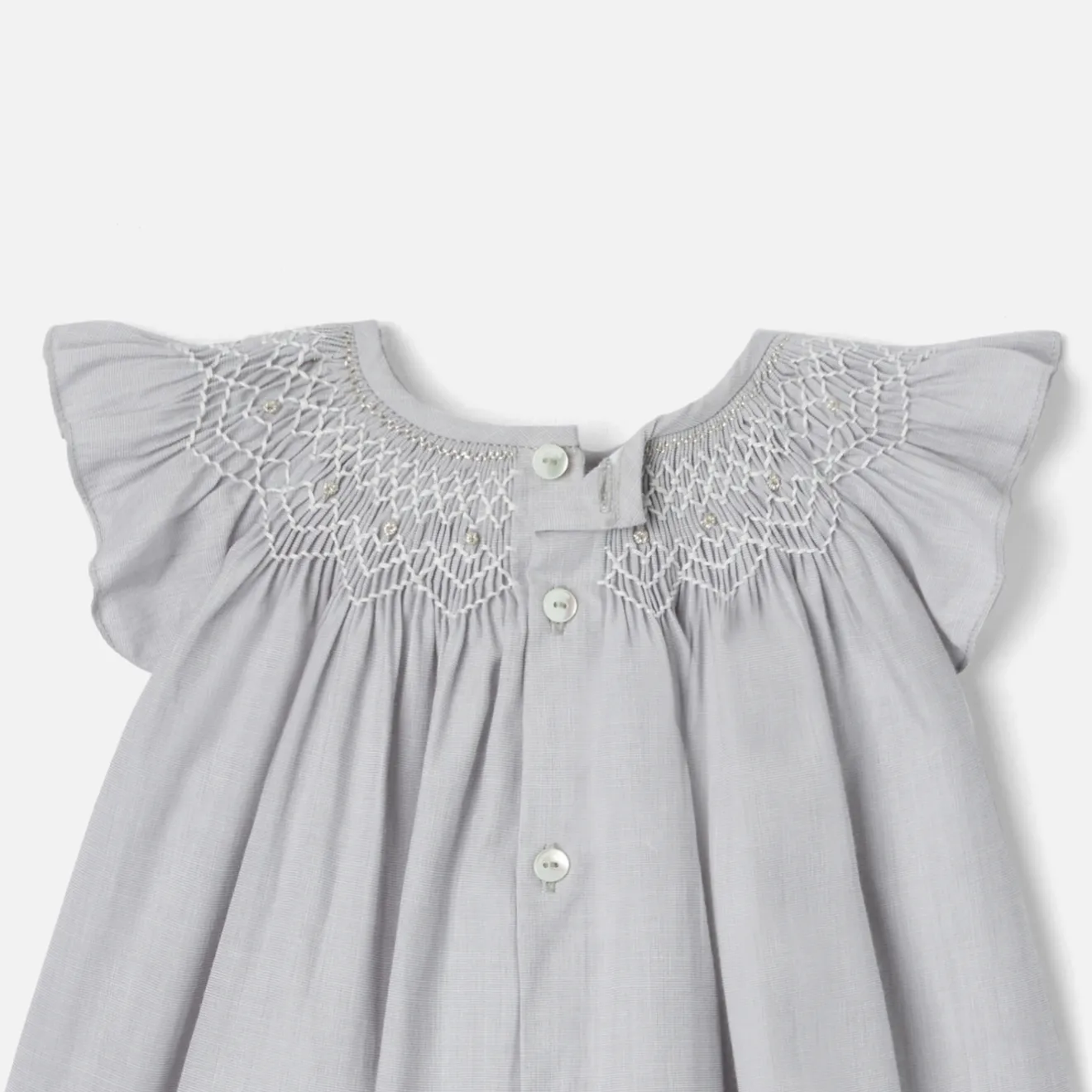 Robe-Jacadi Robe bébé fille en fil à fil - GRIS/BLANC