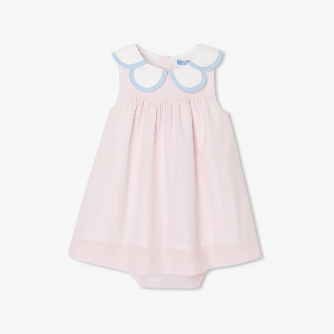 Robe-Jacadi Robe bébé fille en fil à fil - ROSE/BLANC