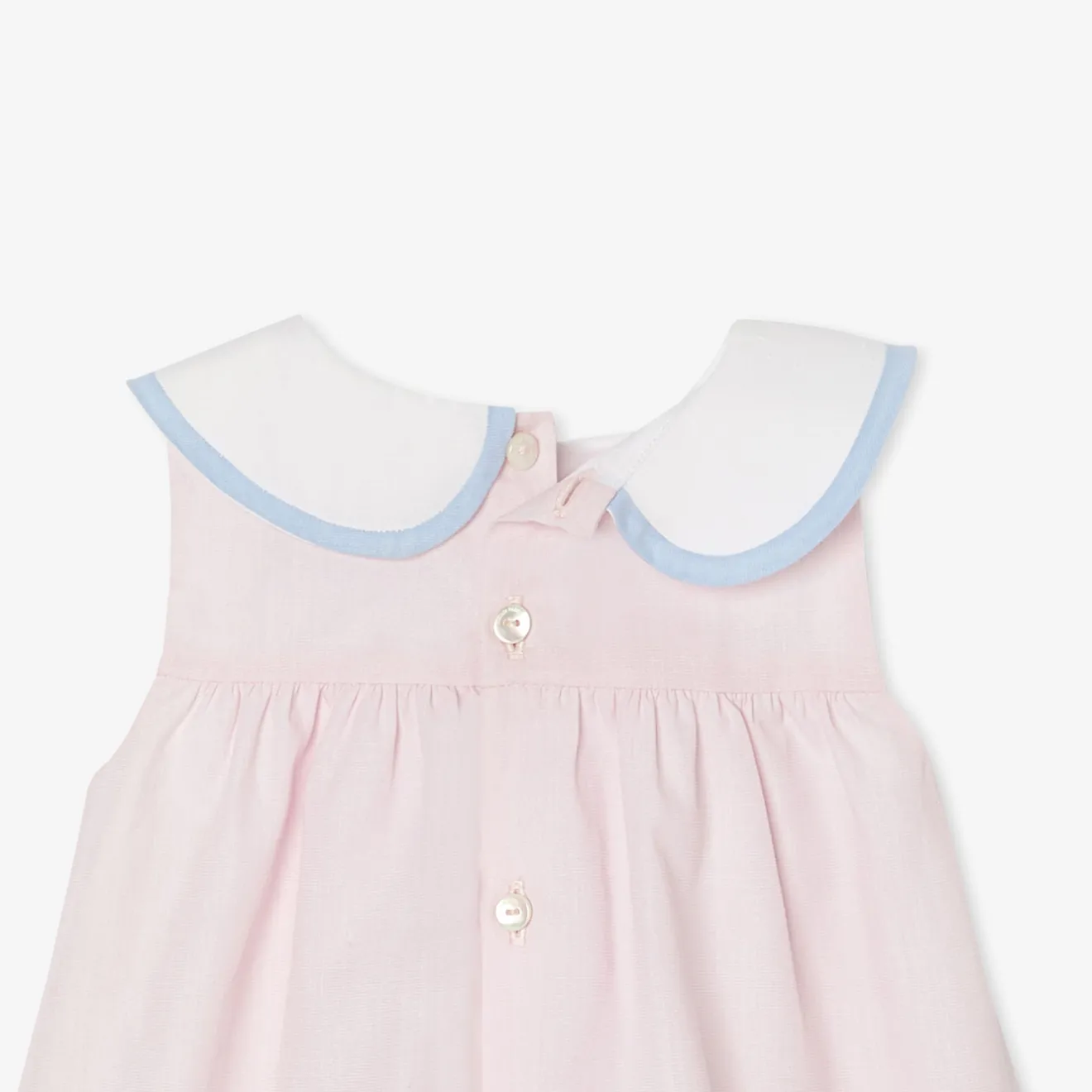 Robe-Jacadi Robe bébé fille en fil à fil - ROSE/BLANC