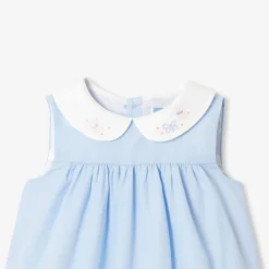 Robe-Jacadi Robe bébé fille en fil à fil - BLEU/BLANC