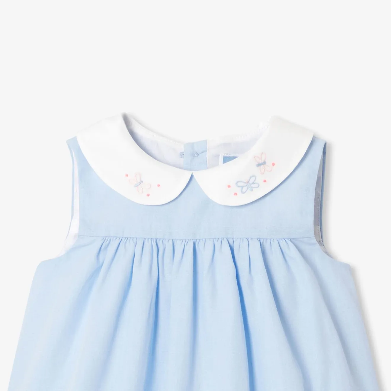 Robe-Jacadi Robe bébé fille en fil à fil - BLEU/BLANC