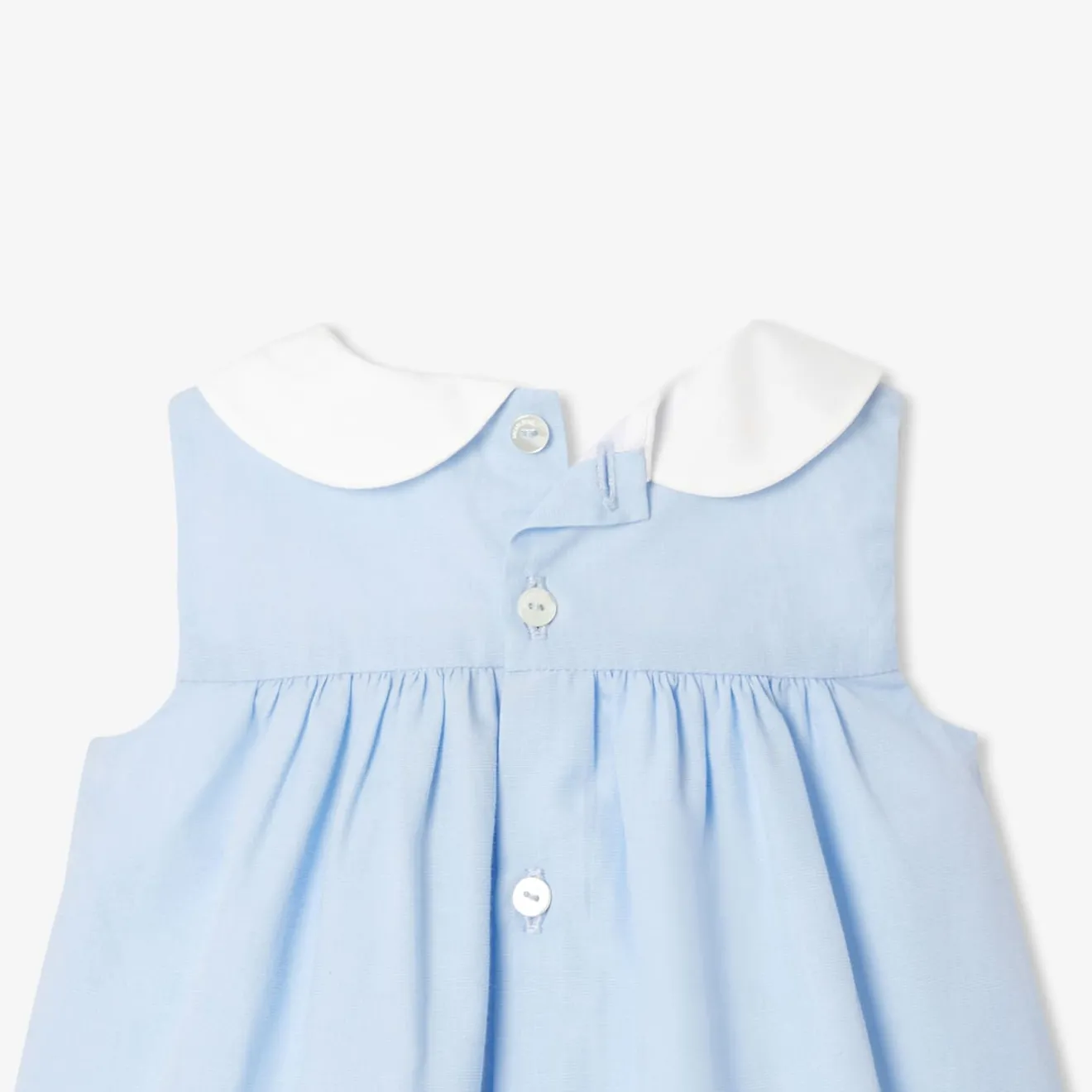 Robe-Jacadi Robe bébé fille en fil à fil - BLEU/BLANC