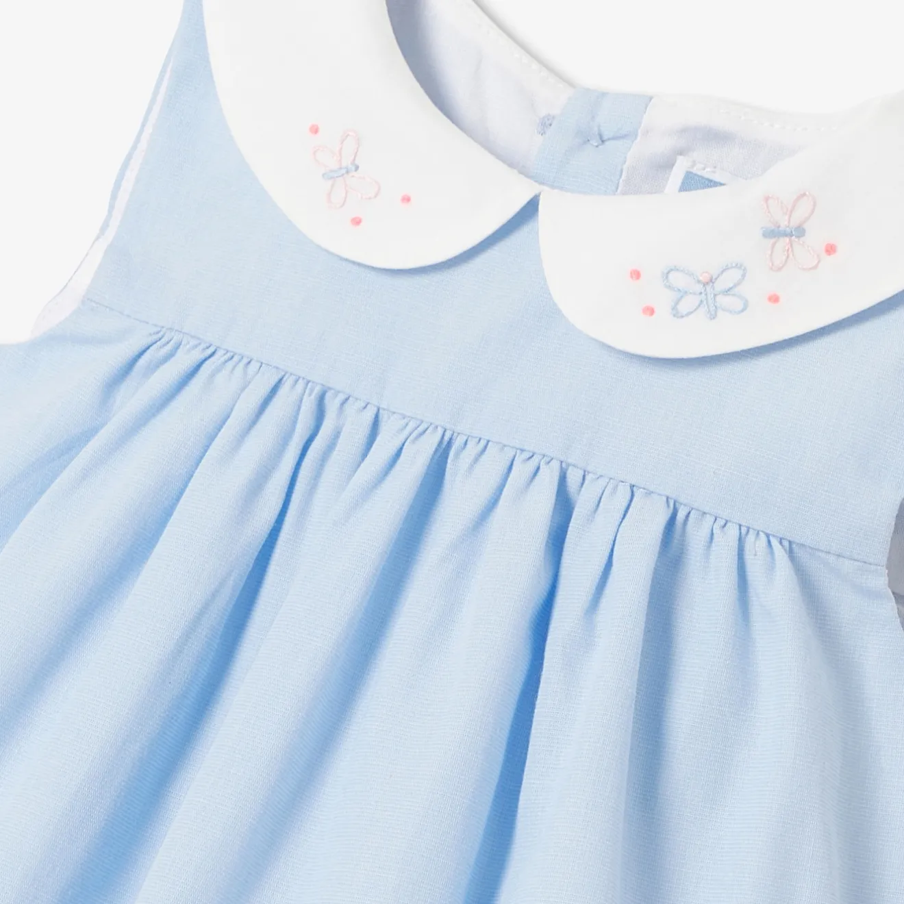 Robe-Jacadi Robe bébé fille en fil à fil - BLEU/BLANC