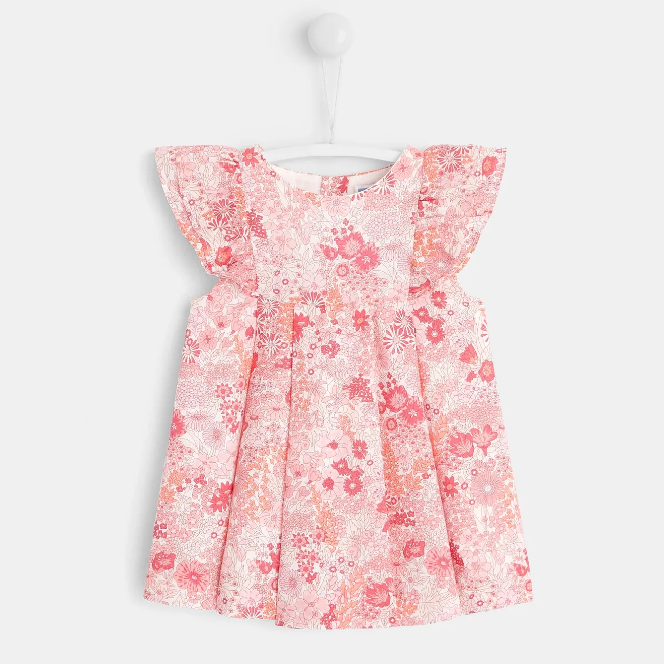 Robe-Jacadi Robe bébé fille en Liberty - lore ROSE/MULTICO
