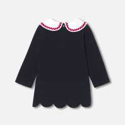 Robe-Jacadi Robe bébé fille en molleton - marine MARINE JACADI