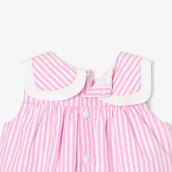 Robe-Jacadi Robe bébé fille en popeline - BLANC/ROSE