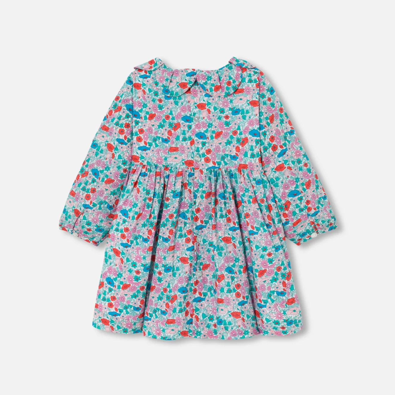 Robe-Jacadi Robe bébé fille en Tissu Liberty BLANC/MULTICO