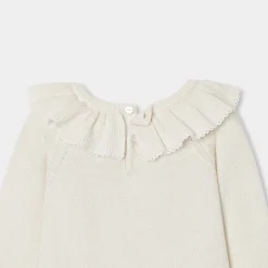 Robe-Jacadi Robe bébé fille en tricot - lore BLANC DOUX/MULTICO