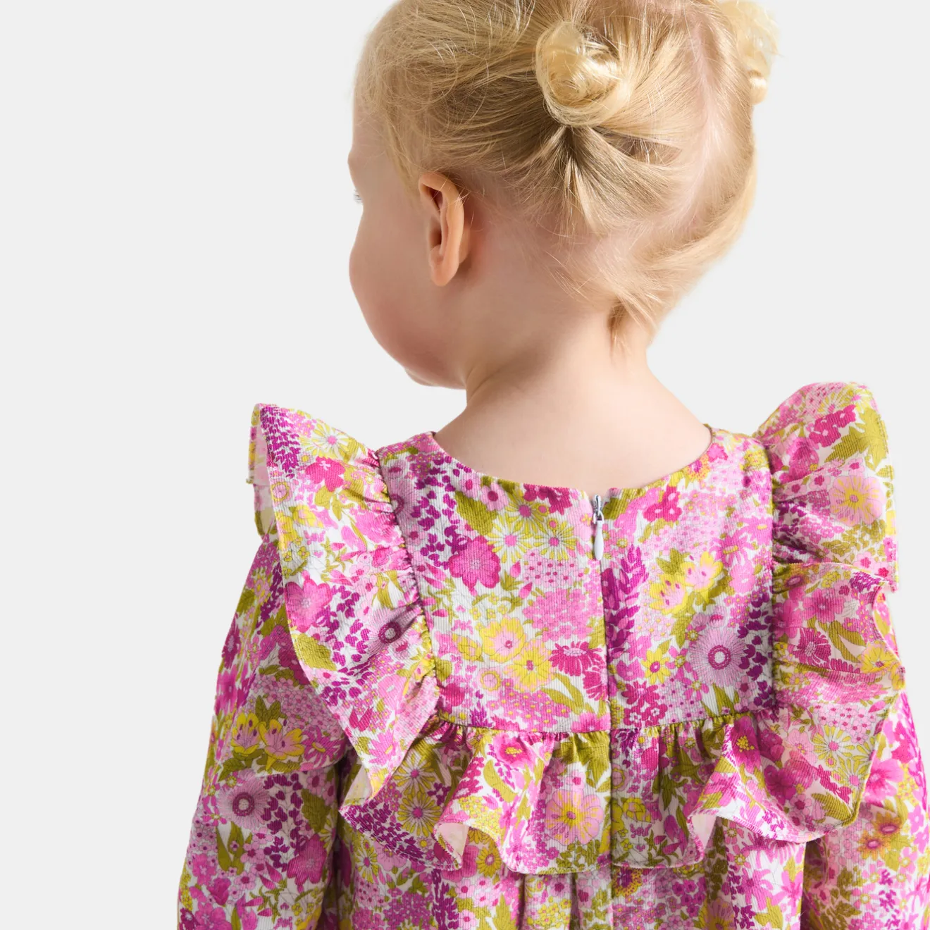 Robe-Jacadi Robe bébé fille en velours Tissu Liberty - lore BLANC/MULTICO