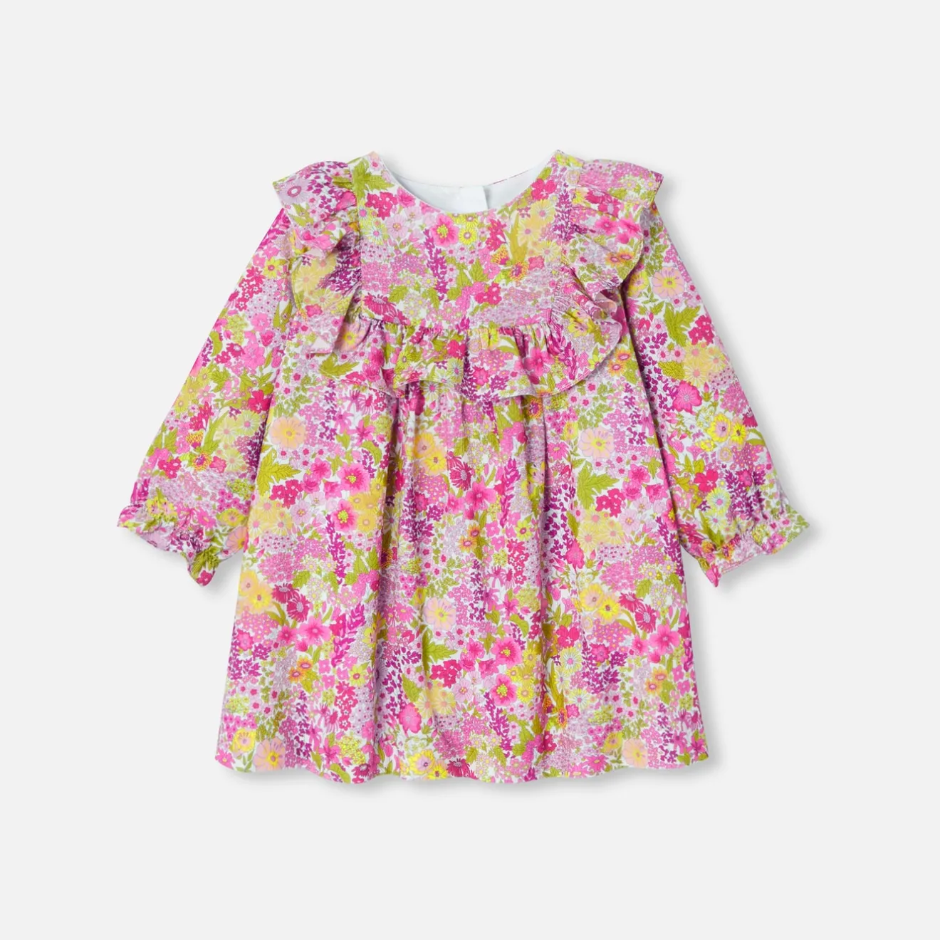 Robe-Jacadi Robe bébé fille en velours Tissu Liberty - lore BLANC/MULTICO