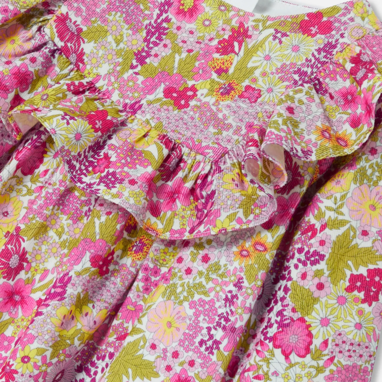 Robe-Jacadi Robe bébé fille en velours Tissu Liberty - lore BLANC/MULTICO