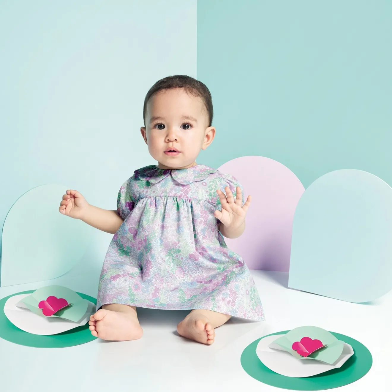 Robe-Jacadi Robe bébé fille manches courtes - lore BLANC/MULTICO