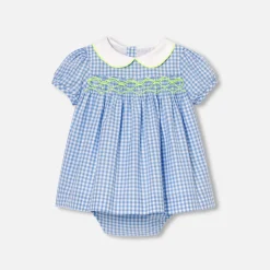 Robe-Jacadi Robe bébé fille manches courtes - BLEU/BLANC