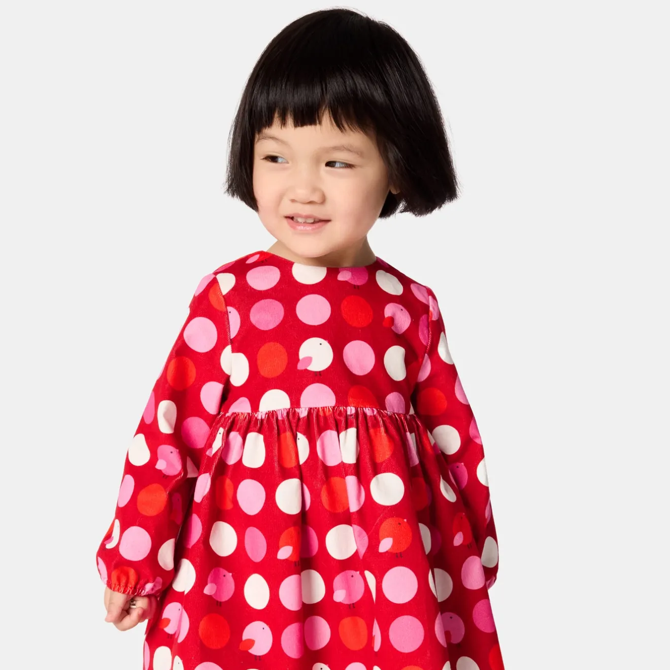 Robe-Jacadi Robe bébé fille manches longues - lore ROUGE/MULTICO