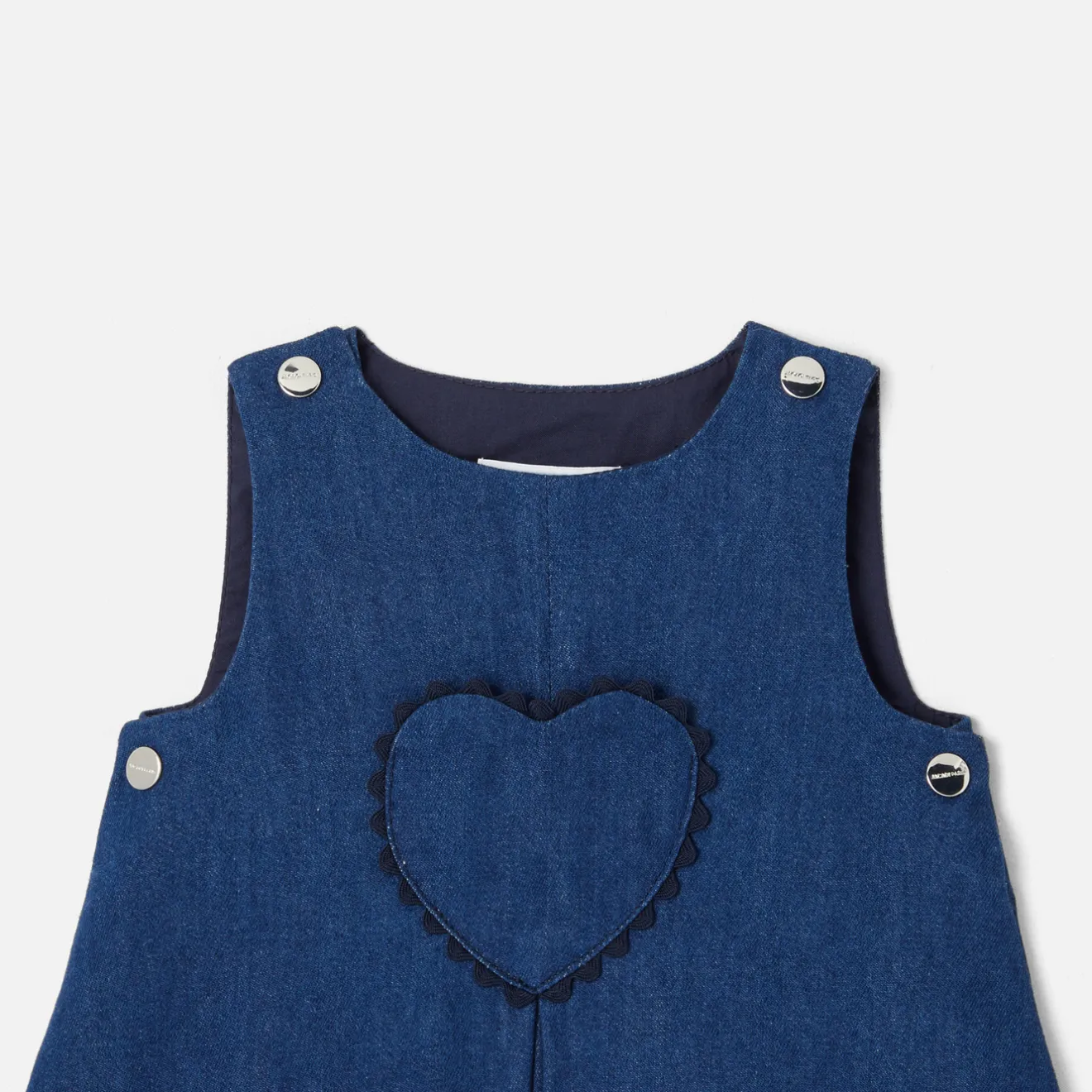 Robe-Jacadi Robe chasuble bébé fille en jean - DENIM FONCE