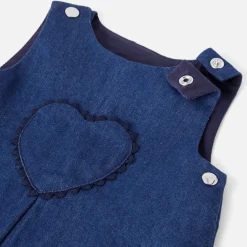 Robe-Jacadi Robe chasuble bébé fille en jean - DENIM FONCE