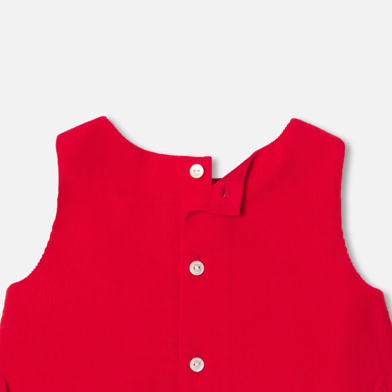 Robe-Jacadi Robe chasuble bébé fille en velours - ROUGE TOMATE