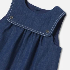 Robe-Jacadi Robe chasuble bébé fille en denim léger - DENIM FONCE