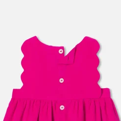 Robe-Jacadi Robe chasuble bébé fille en velours - FRAMBOISE