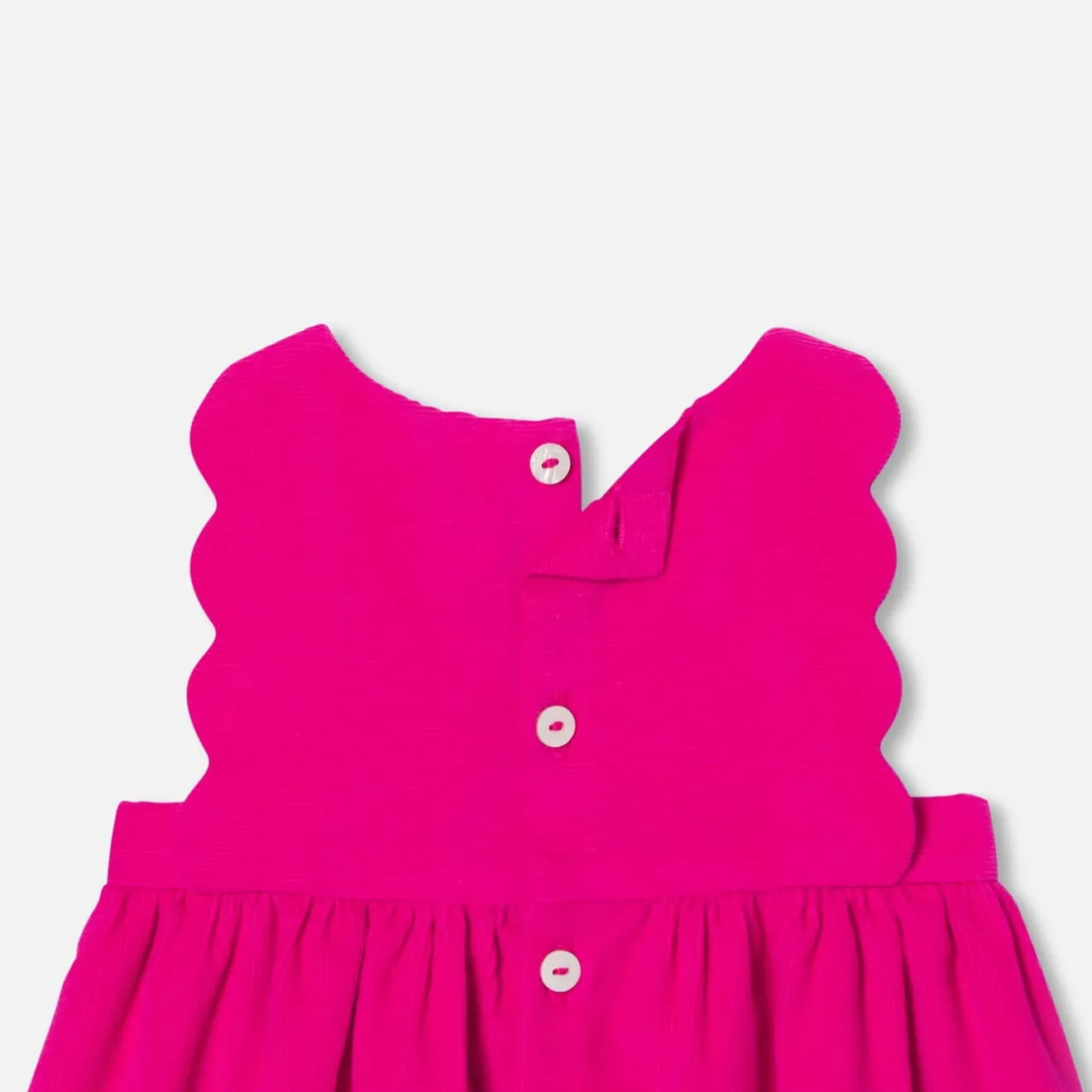 Robe-Jacadi Robe chasuble bébé fille en velours - FRAMBOISE