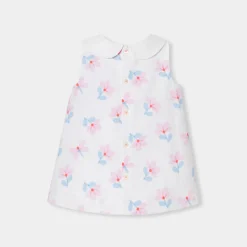 Robe-Jacadi Robe chasuble bébé fille en piqué de coton - lore BLANC/MULTICO