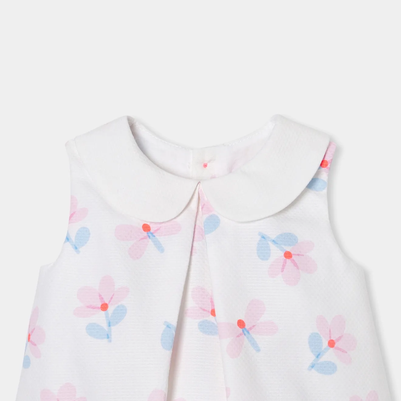 Robe-Jacadi Robe chasuble bébé fille en piqué de coton - lore BLANC/MULTICO