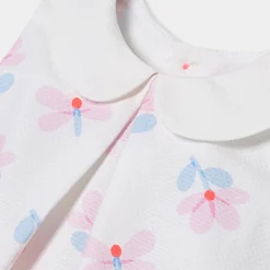Robe-Jacadi Robe chasuble bébé fille en piqué de coton - lore BLANC/MULTICO