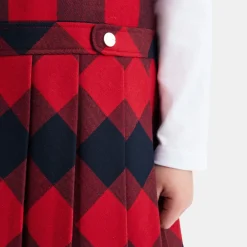 Robe Et Jupe-Jacadi Robe chasuble enfant fille en flanelle - MARINE/ROUGE