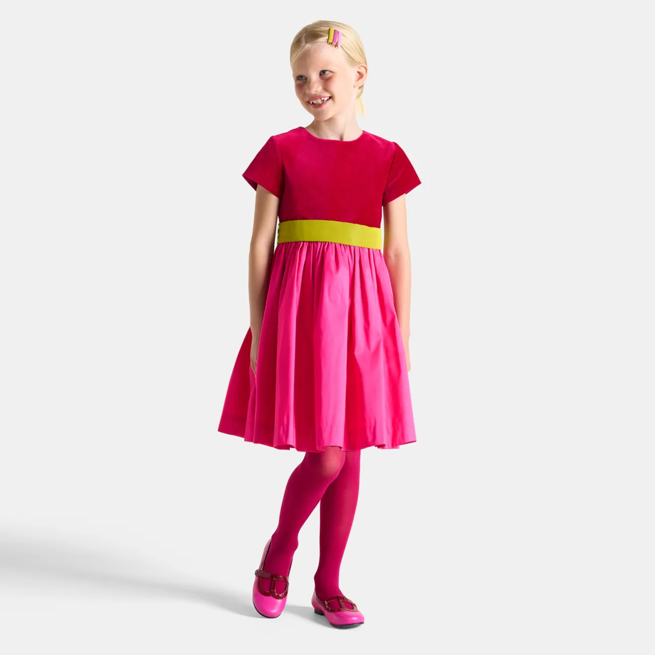 Robe Et Jupe-Jacadi Robe enfant fille color block - lore ROSE/MULTICO