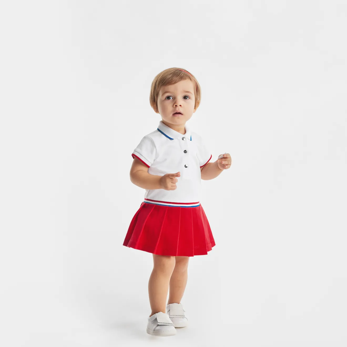 Robe-Jacadi Robe polo bébé fille - BLANC/ROUGE
