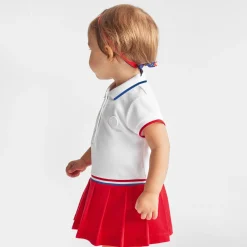 Robe-Jacadi Robe polo bébé fille - BLANC/ROUGE