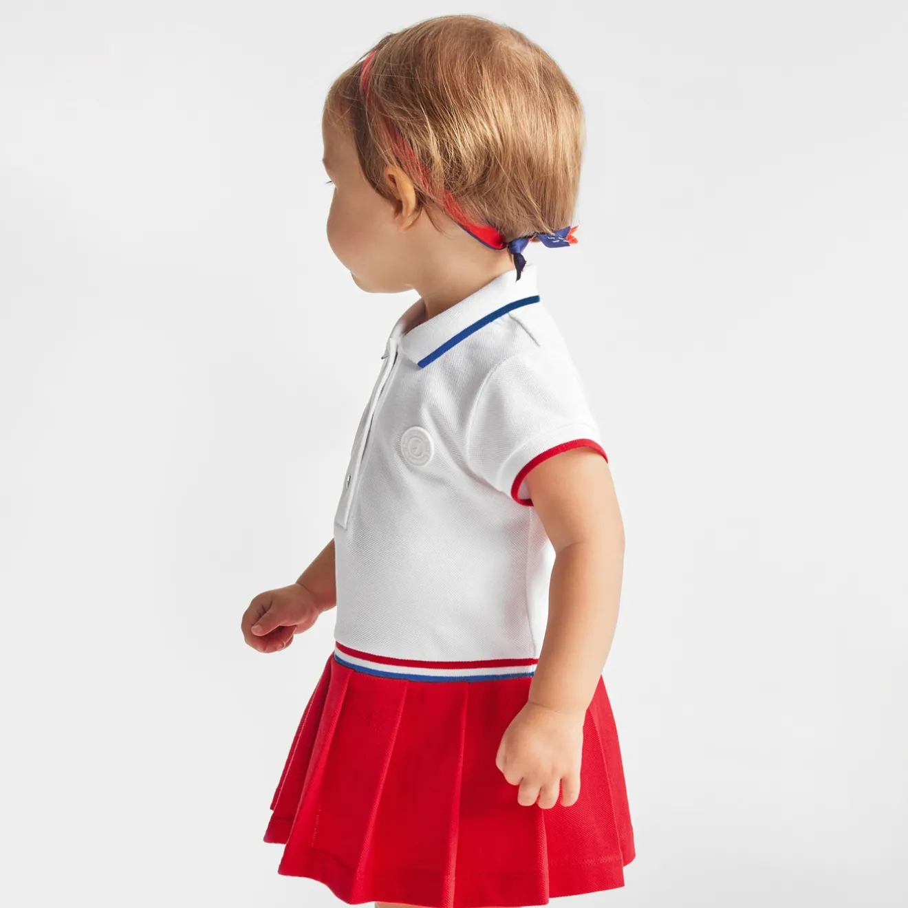 Robe-Jacadi Robe polo bébé fille - BLANC/ROUGE