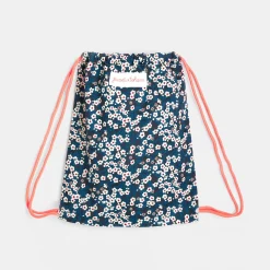 Accessoires-Jacadi Sac à goûter en tissu Liberty - x Tohana - MARINE/BLANC