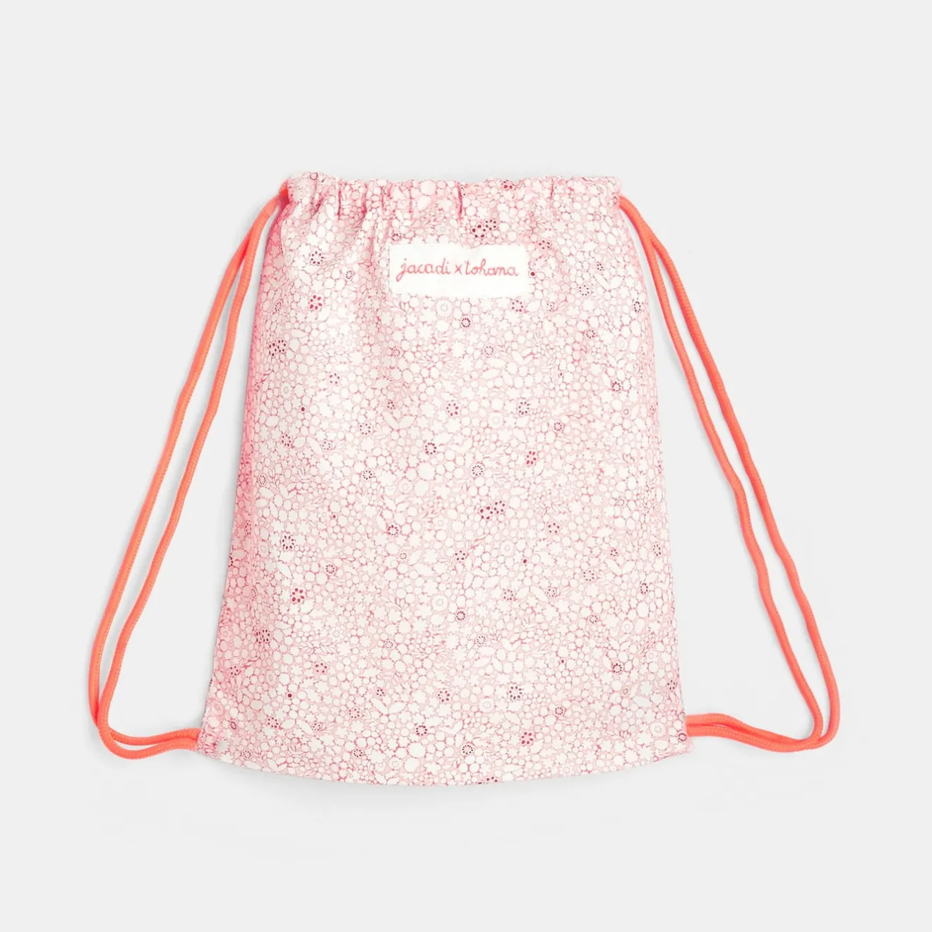 Accessoires-Jacadi Sac à goûter en tissu Liberty - x Tohana - ROSE/BLANC