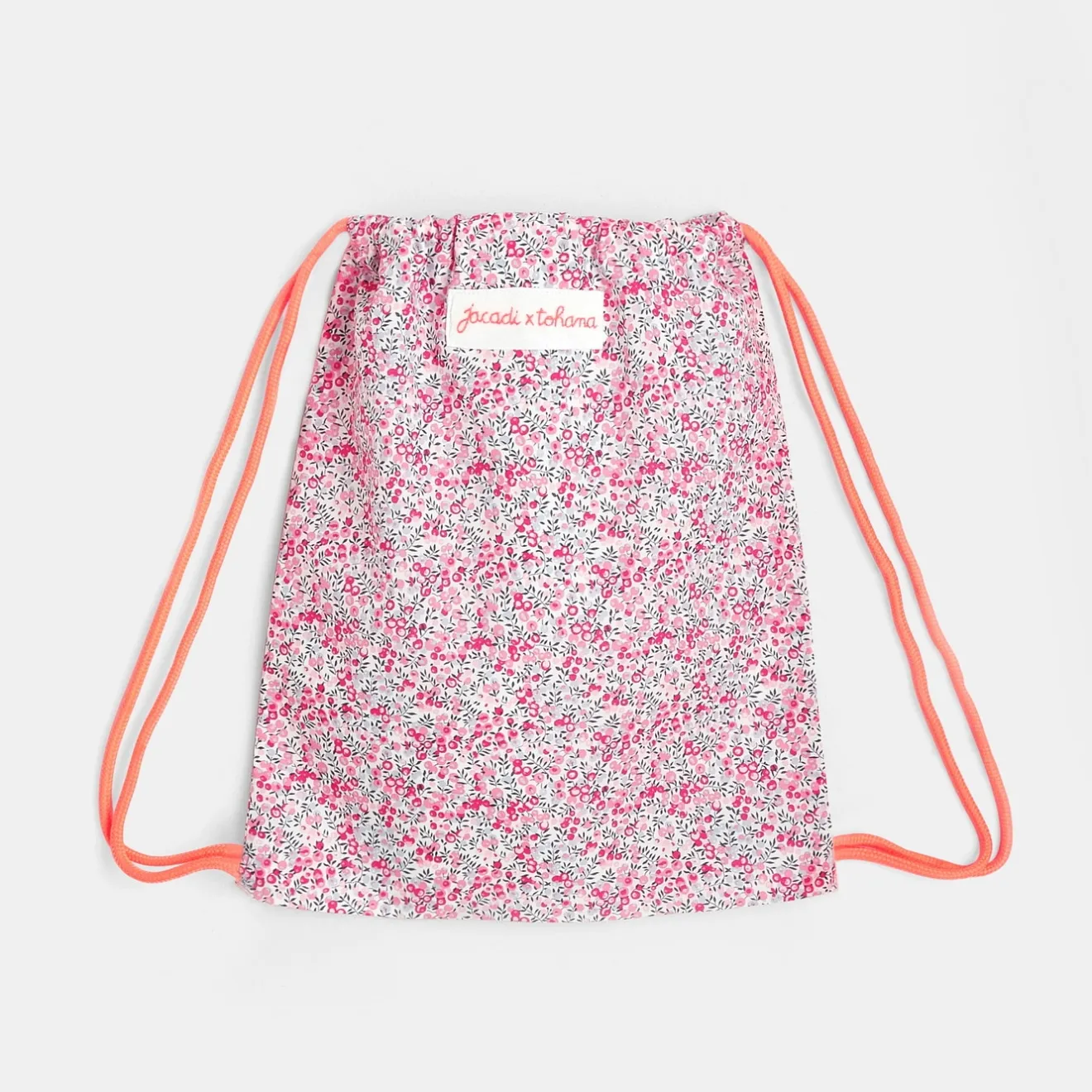 Accessoires-Jacadi Sac à goûter en tissu Liberty - x Tohana - ROSE/GRIS