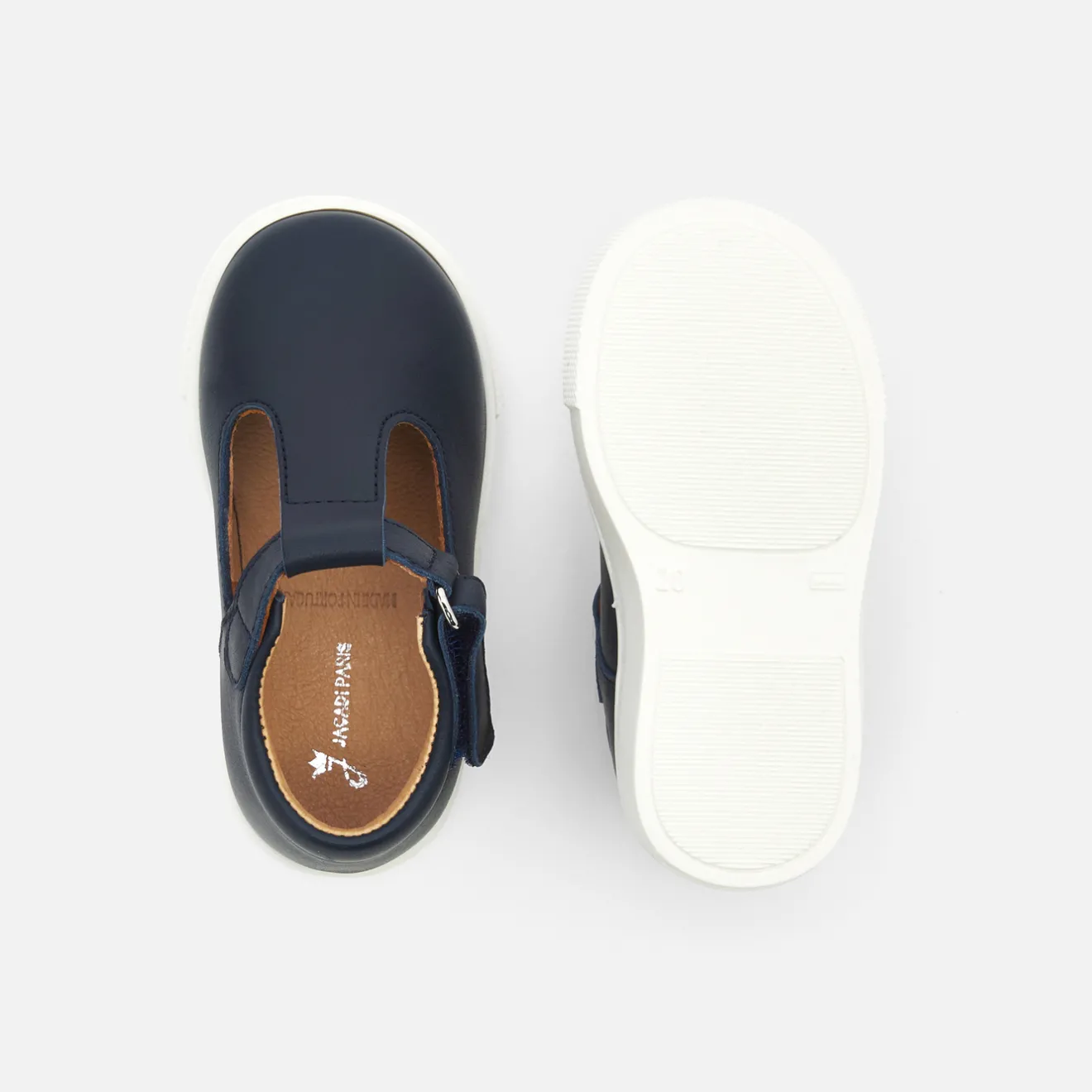 Nu-Pieds|Chaussures Basses-Jacadi Salomés bébé garçon en cuir lisse - marine MARINE JACADI