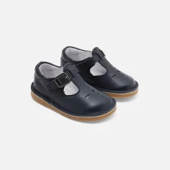 Chaussures Basses|Babies, Charles Ix, Salomés Et Ballerines-Jacadi Salomés bébé mixte en cuir lisse - marine MARINE JACADI