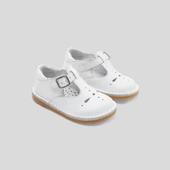 Nu-Pieds|Chaussures Basses-Jacadi Salomés bébé mixte en cuir lisse - blanc BLANC JACADI