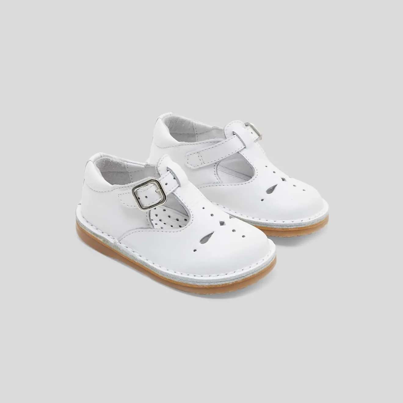 Nu-Pieds|Chaussures Basses-Jacadi Salomés bébé mixte en cuir lisse - blanc BLANC JACADI