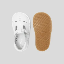 Nu-Pieds|Chaussures Basses-Jacadi Salomés bébé mixte en cuir lisse - blanc BLANC JACADI