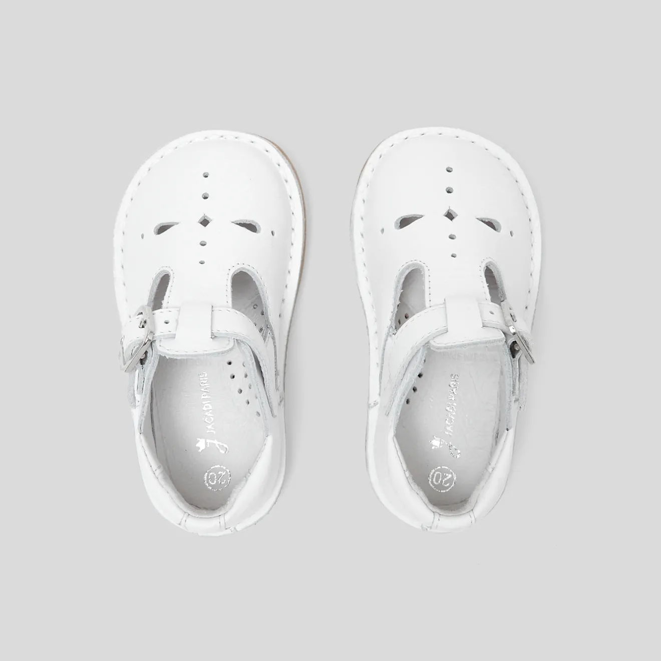 Nu-Pieds|Chaussures Basses-Jacadi Salomés bébé mixte en cuir lisse - blanc BLANC JACADI