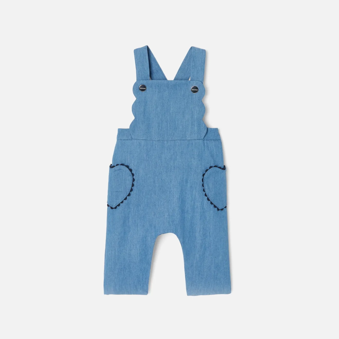 Combinaison, Barboteuse Et Ensemble-Jacadi Salopette bébé fille en jean - DENIM FONCE