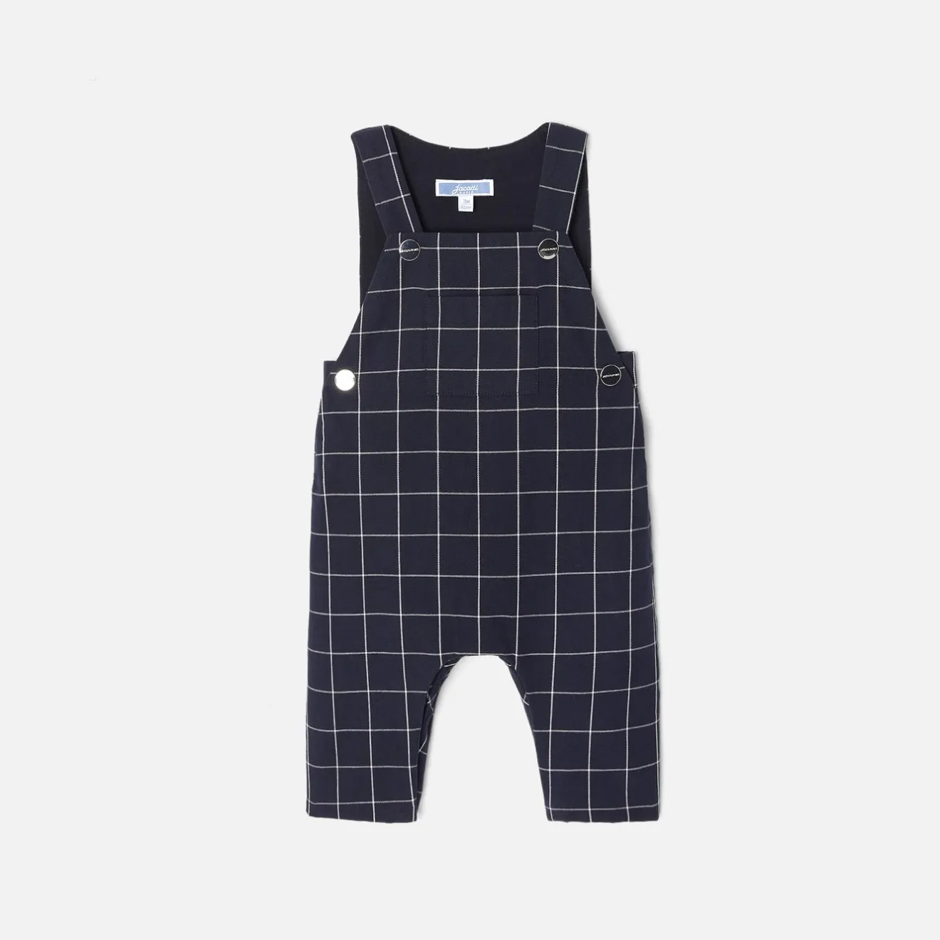 Combinaison, Barboteuse Et Ensemble-Jacadi Salopette bébé garçon à carreaux - MARINE/BLANC