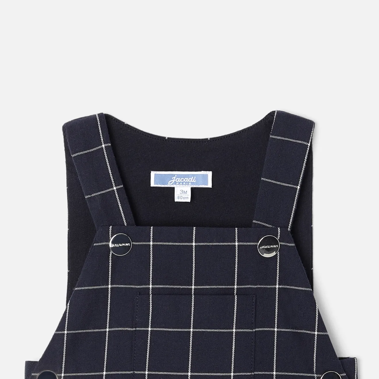Combinaison, Barboteuse Et Ensemble-Jacadi Salopette bébé garçon à carreaux - MARINE/BLANC